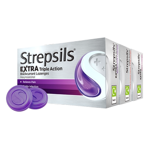 Strepsils使立消润喉糖特效黑加仑舒缓慢性咽炎喉痛干咳护嗓含片