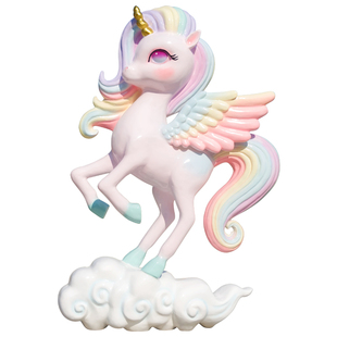 卡通马雕塑户外玻璃钢幼儿园游乐场儿童乐园马年装饰小品美陈摆件