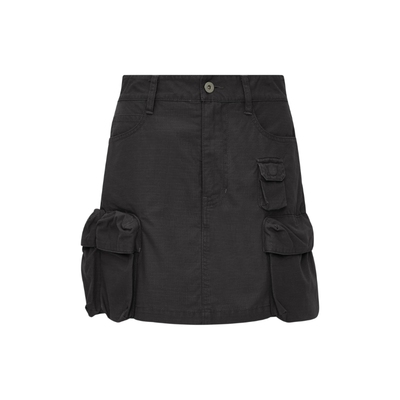 ONEUP口袋工装裙卡其色半裙女夏季小个子短裤裙美式短款半身a字裙