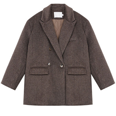 大衣中长外套夹棉羊毛高级感复古