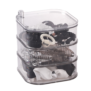 发箍收纳神器大容量儿童头绳发圈整理盒桌面可旋转发饰抓夹展示架