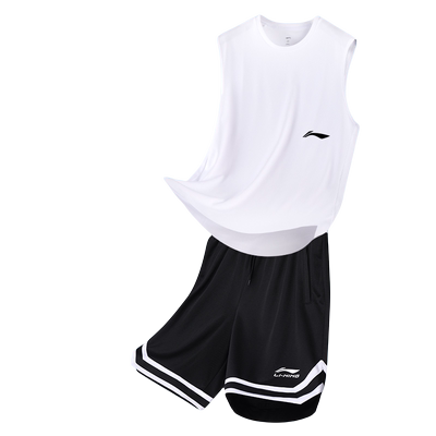 李宁运动套装男速干夏篮球服跑步
