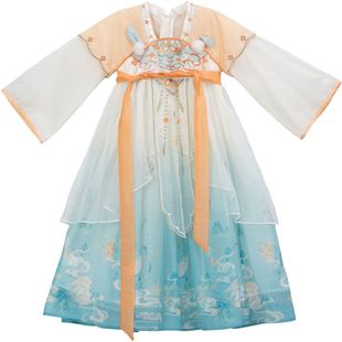 汉服女童2026春秋款儿童高端仙气国风公主连衣裙女孩中秋玉兔襦裙