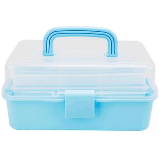 美术绘画多功能工具箱小学生儿童艺考生用手提式透明三层画画文具收纳盒颜料箱大中小号结实耐用国画水粉水彩