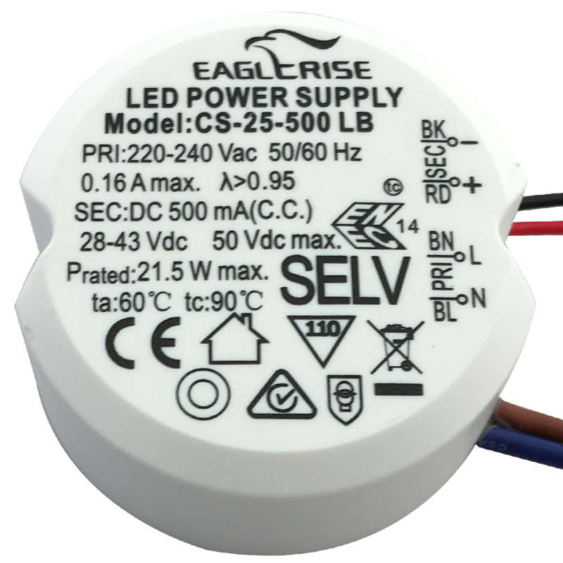 伊戈尔LED驱动圆形防水恒流电源Driver筒灯镇流器16W30瓦变压控制