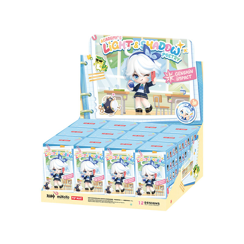 POPMART泡泡玛特原神学院光影诗Q版系列手办盲盒公仔潮流玩具礼物