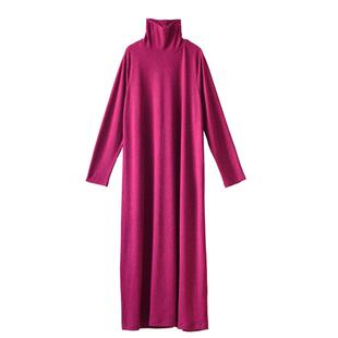 秒！原创2026早春文艺高领长裙女慵懒风气质宽松针织袍子连衣裙