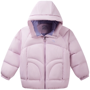安踏儿童羽绒服冬季新款加厚保暖女童羽绒外套中大童连帽羽绒长款