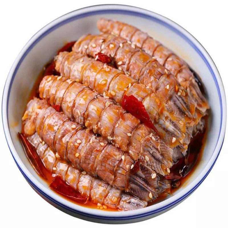 麻辣皮皮虾肉虾爬子虾虎肉鲜活去壳美味椒盐海鲜熟食即食罐装罐头