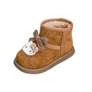 KT猫女童鞋加绒雪地靴2025冬季新款儿童女宝保暖棉鞋勃肯短靴冬鞋