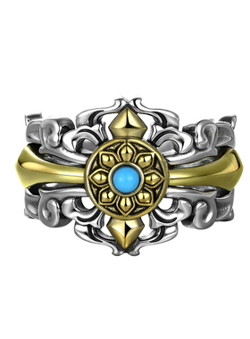 925纯银十字花戒指金刚杵复古