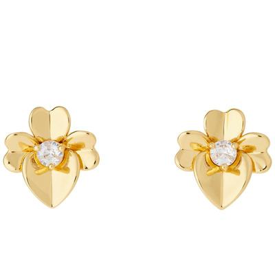 katespade三色堇造型耳钉