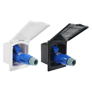 房车外接市电插座电源插头市电接口电源接口防水外接电源盒16A32A