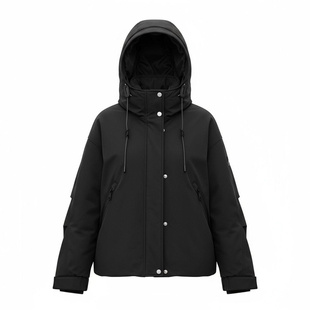 【大师裁剪】鸭鸭工装羽绒服女短款2025新款时尚高端设计连帽外套