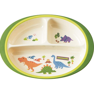 日本skater恐龙汽车kitty幼儿园宝宝儿童辅食水果餐具分格深餐盘