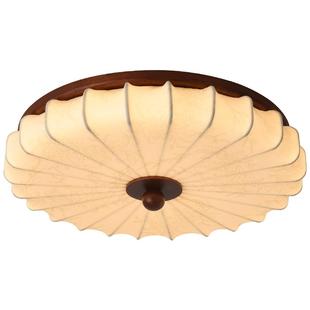 雷士照明布艺卧室吸顶灯新款高级感led中古风房间灯宋代美学灯具