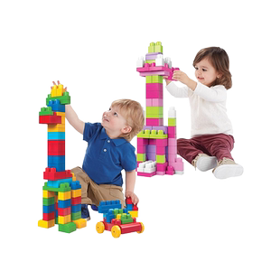 【自营】费雪美高大颗粒积木儿童拼装拼插宝宝防吞咽早教益智玩具