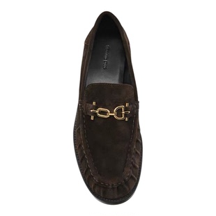 西班牙MD女鞋扣带金属真皮英伦风欧式通勤乐福鞋平底懒人小皮鞋