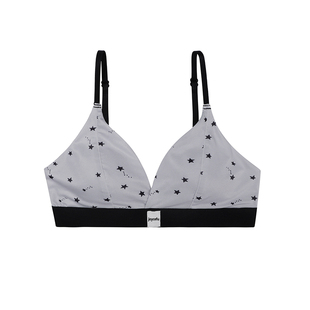 JoyceBra 撞色五角星小胸三角杯内衣女聚拢防下垂舒适美背文胸罩