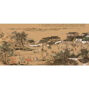 高清闹市国画装饰画背景古画人物像名画电子版jpg格式tif图片素材