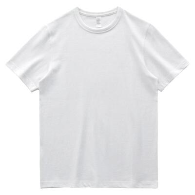 300G重磅白色碳素磨毛短袖厚T恤
