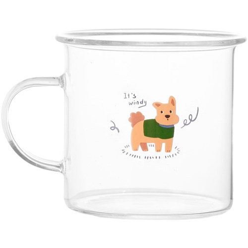 原创“天气小狗”耐高温玻璃杯牛奶咖啡杯泡茶杯子饮料果汁杯水杯