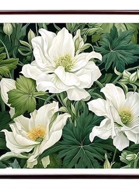 清新百合花餐厅小尺寸十字绣