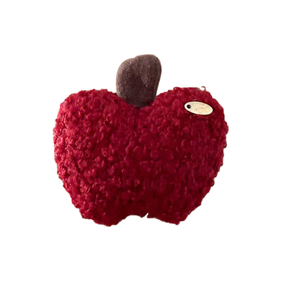 红色毛绒金标苹果发夹女2025秋冬款鸭嘴夹子发卡氛围感侧边刘海夹