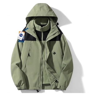 NASA夹克男女款秋冬季三合一冲锋衣防风情侣外套薄款内胆抓绒风衣