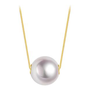 BEAUFINA百分娜18K金Akoya海水珍珠项链路路通吊坠单颗锁骨链颈链