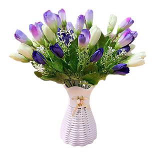 郁金香玫瑰假花仿真花束装饰品房间摆设室内塑料花卉盆栽客厅摆件