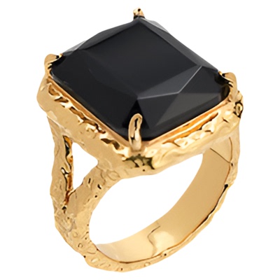 RCRetroChic黑色方块熔岩戒指