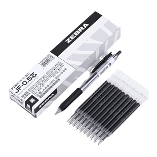 日本原装斑马笔芯jj15笔学生用JF-05中性笔芯大容量黑色水按动式刷题笔速干笔芯顺滑0.5考试笔不晕染笔芯