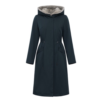 黛玛诗高端水貂毛连帽尼克服秋冬新款内胆可拆卸保暖外套女中长款