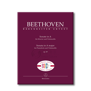 【促销】贝多芬大提琴奏鸣曲A大调op69 附钢伴骑熊士原版乐谱书 Beethoven Sonata Piano and Cello A major BA8637