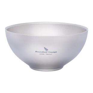 必唯纯钛双层碗饭碗防烫户外餐具便携露营碗汤碗面碗家用钛碗儿童