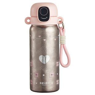 物生物智能指纹解锁密码保温杯儿童上学专用学生纯钛水杯生日礼物