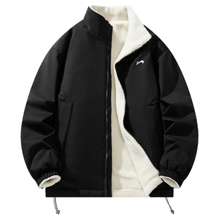 贵人鸟棉服男款2025年冬季双面穿羊羔绒外套情侣款棉衣女士棉袄子