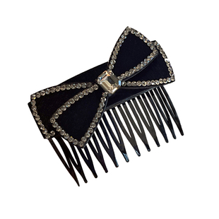 高级感发梳蝴蝶结发簪齿梳发夹女后脑勺倒插梳盘发梳子碎发卡发饰