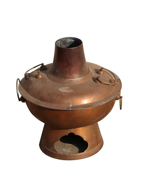 老式铜锅铜瓢复古老物件