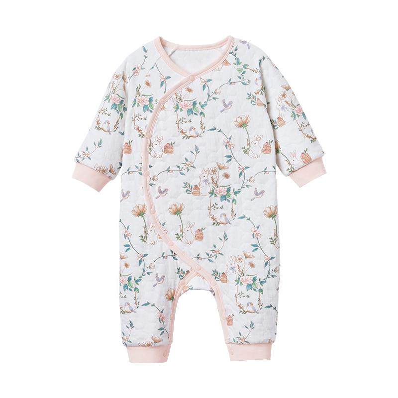 全棉时代婴儿衣服宝宝连体服夹棉连体衣宝宝棉衣婴幼儿衣服棉服