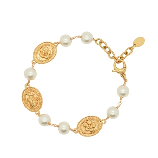 《COCO时代·迷恋》小香风珍珠金币手链复古风新年穿搭项链套装