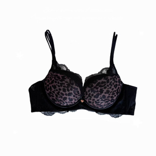 新款性感豹纹内衣女纯欲桑蚕丝中厚无钢圈侧收副乳防下垂文胸罩女
