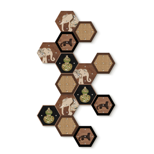 中古风洞洞板置物架入户玄关衣帽架实木进门收纳架diy造型墙定制