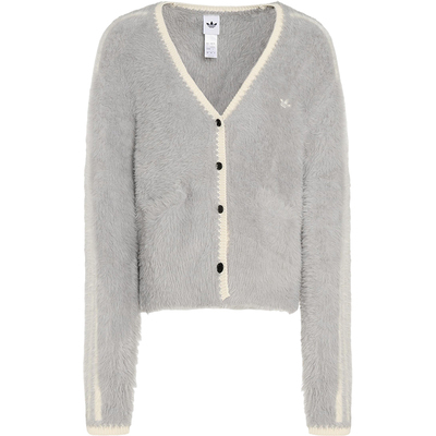 Adidas/阿迪达斯正品三叶草女士针织新年款慵懒风毛绒外套KT3170