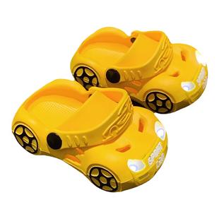 男童外穿2024新款洞洞鞋两穿宝宝小汽车闪灯儿童室内防滑拖鞋夏季