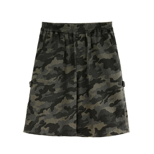 砚台家女童迷彩短裤外穿2026春夏新款儿童宽松宝宝薄款阔腿工装裤