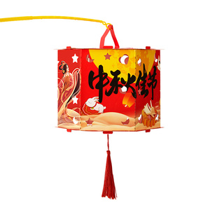 中秋节手工投影灯笼diy材料包幼儿园儿童手提发光走马灯古风宫灯