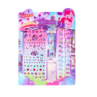 儿童卡通指甲贴迷你贴画3岁以上小宝宝美甲贴纸女孩自粘穿戴甲片