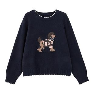 芭依璐2025春装新款毛衣针织衫减龄软糯百搭长袖羊毛衫打底上衣女